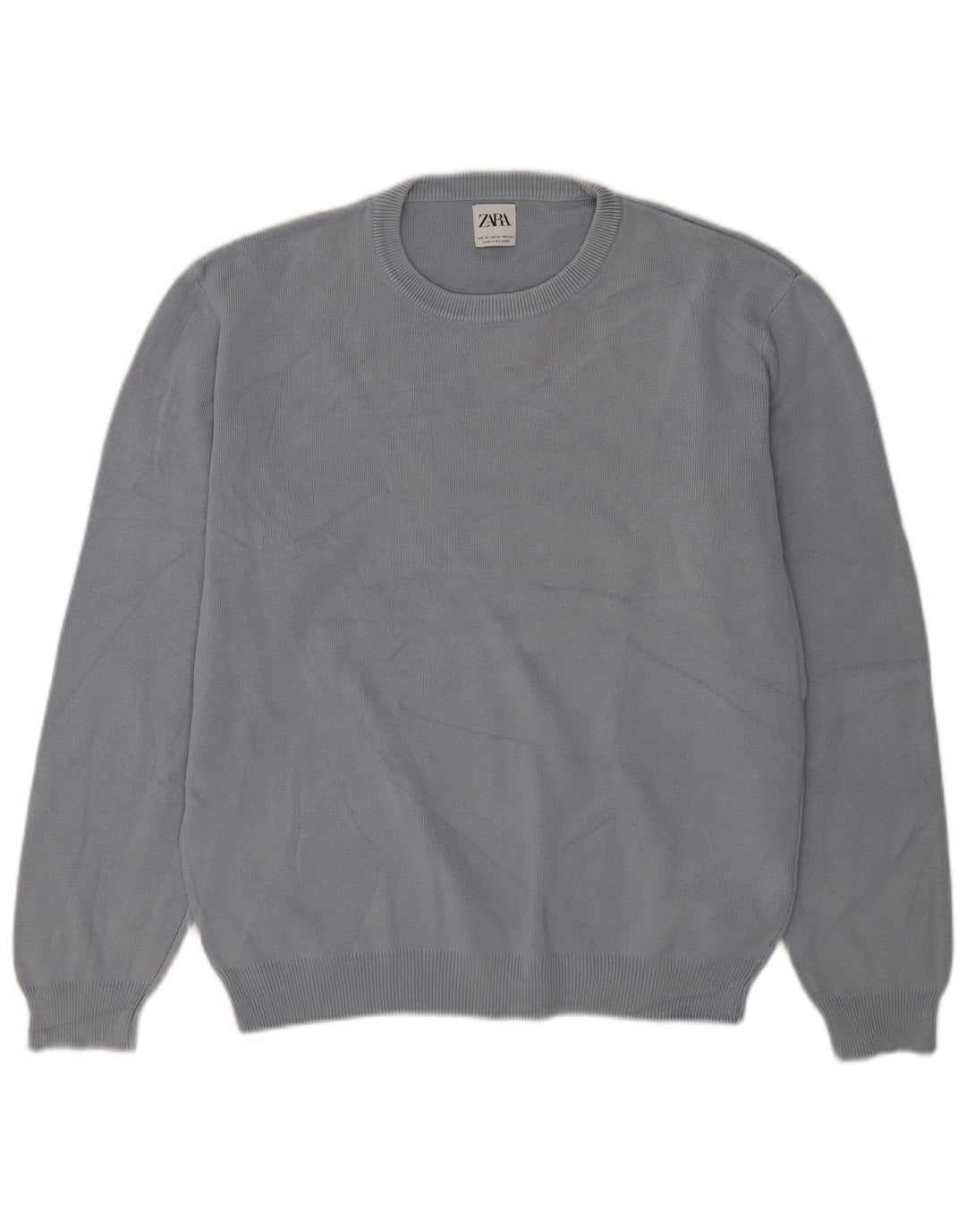Zara Hombre Jersey Cuello Redondo Jersey XL Gris Algodón