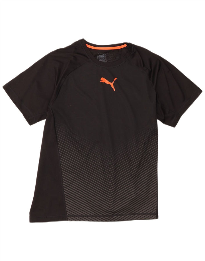 Puma Camiseta para hombre Top Large Negro Colorblock Poliéster