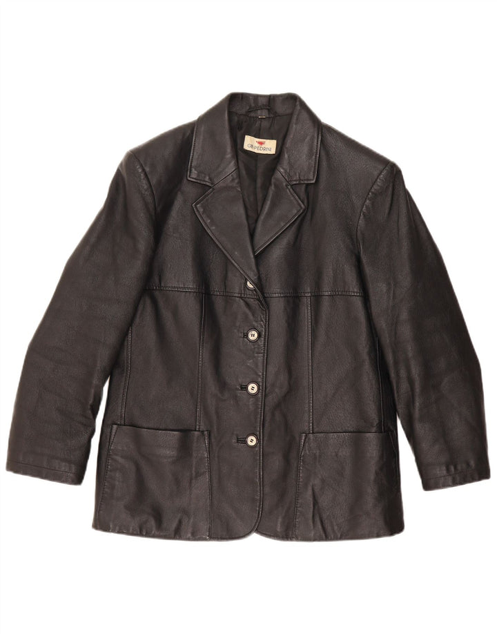 GB.PEDRINI Chaqueta de cuero para mujer IT 44 Medium Cuero negro