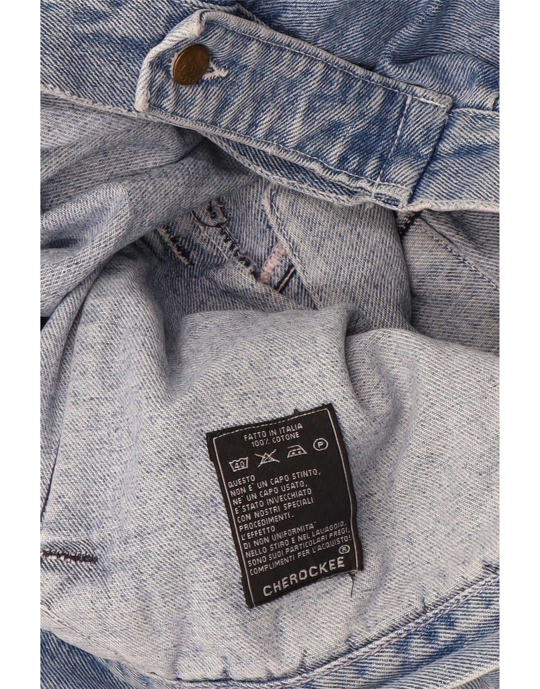 Cherokee Chaqueta vaquera gráfica para hombre UK 40 Algodón geométrico azul grande