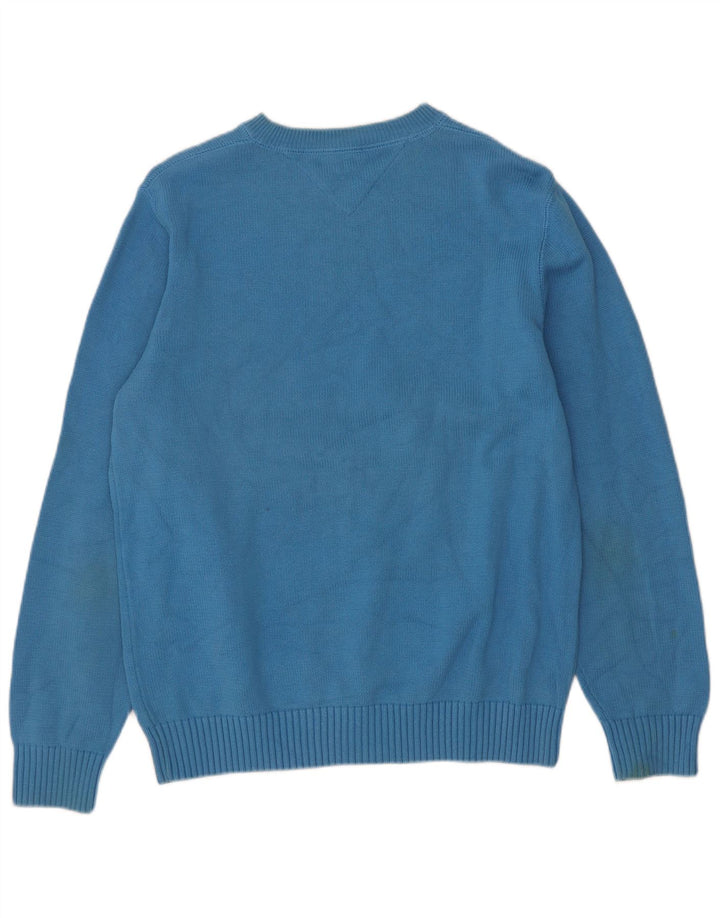 Tommy Hilfiger Jersey de cuello redondo para hombre de algodón azul medio