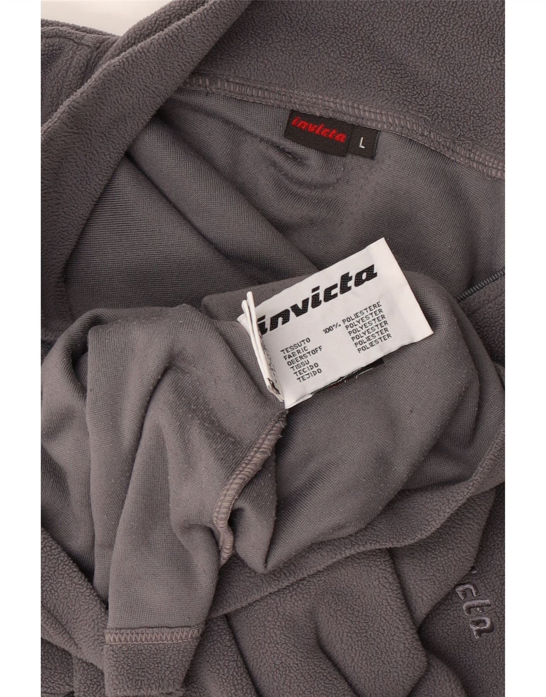 Jersey de forro polar con cuello y cremallera para hombre Invicta Poliéster gris grande