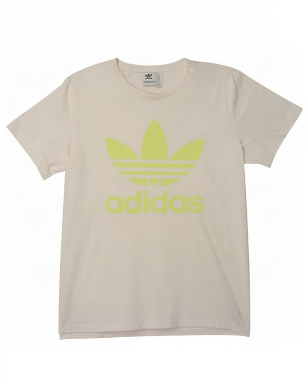 Adidas Camiseta gráfica extragrande para mujer, talla 8, color blanco