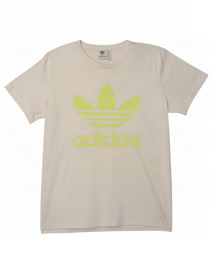 Adidas Camiseta gráfica extragrande para mujer, talla 8, color blanco