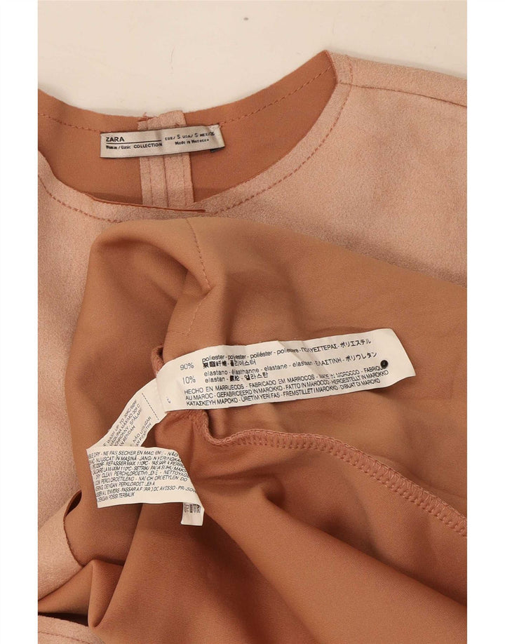 Zara Mujer Abrigo UK 10 Pequeño Poliéster Rosa