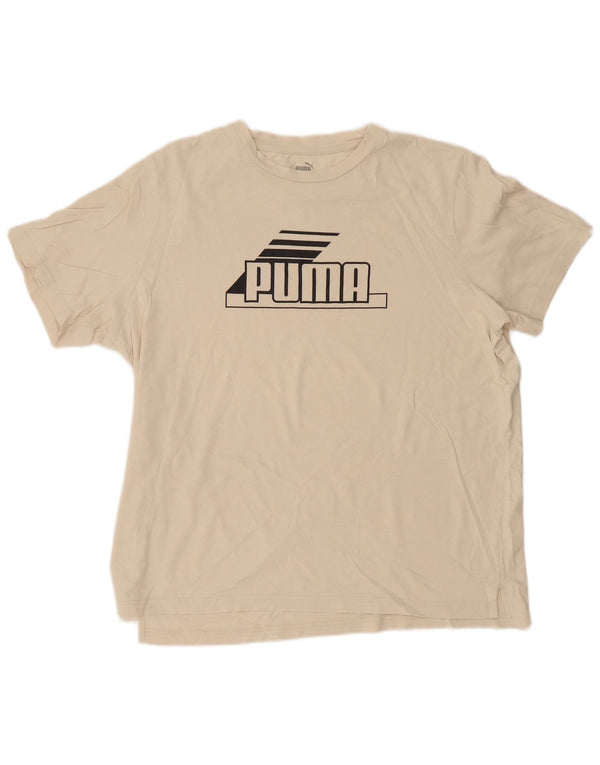 Puma Camiseta gráfica para hombre Top XL Beige