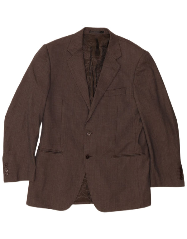 Marks & Spencer Chaqueta tipo blazer de 2 botones para hombre UK 40 Lana moteada marrón medio