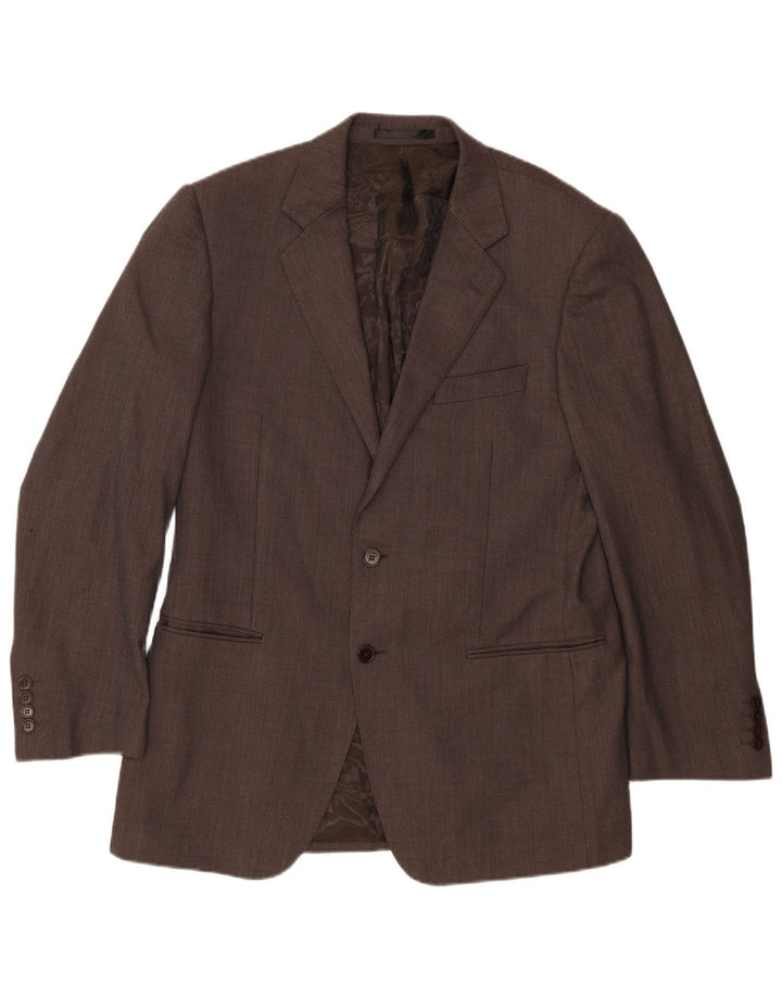 Marks & Spencer Chaqueta tipo blazer de 2 botones para hombre UK 40 Lana moteada marrón medio