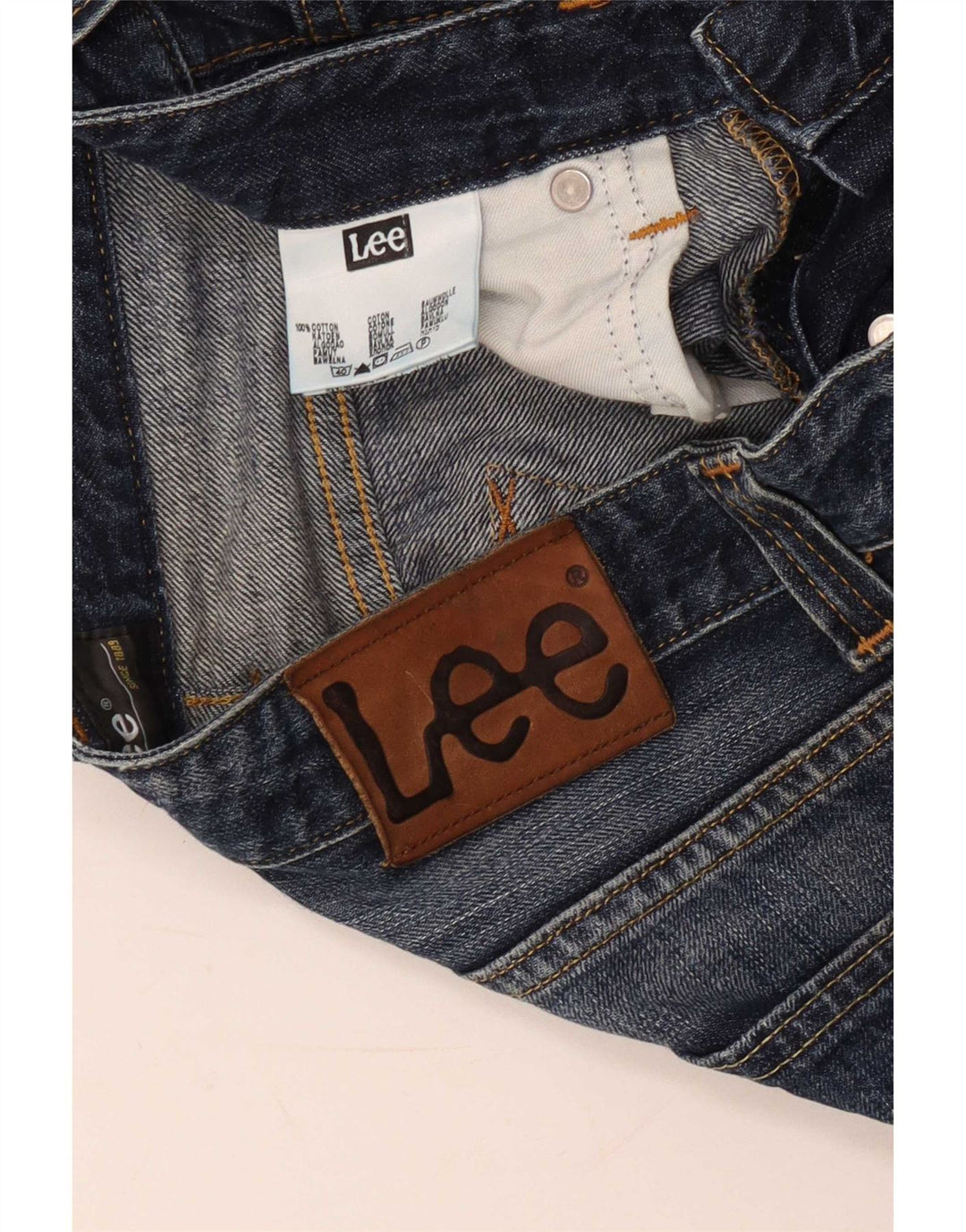 Vaqueros Lee Powell Rectos Mujer W30 L28 Algodón Azul Marino