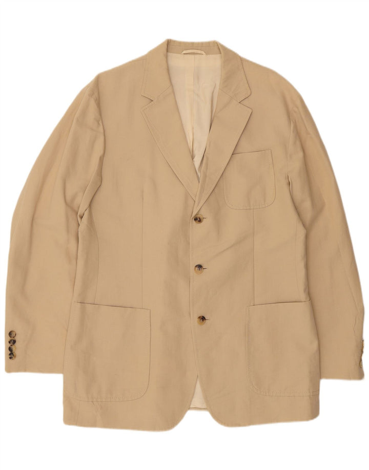 HUGO BOSS Chaqueta tipo blazer de 3 botones para hombre EU 52 XL Algodón beige