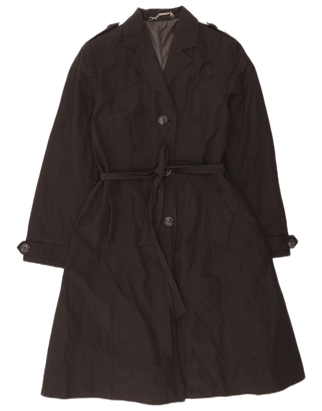 Laura Ashley Gabardina para mujer Reino Unido 44 Algodón negro mediano