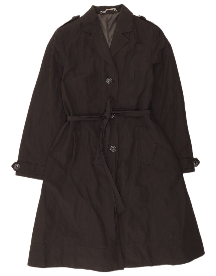 Laura Ashley Gabardina para mujer Reino Unido 44 Algodón negro mediano
