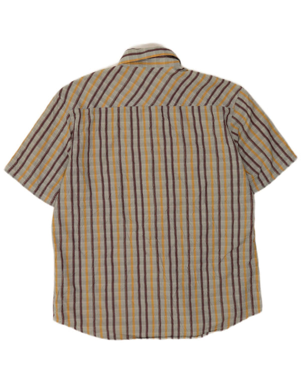 Quiksilver Camisa Manga Corta Hombre XL Gris Rayas Algodón