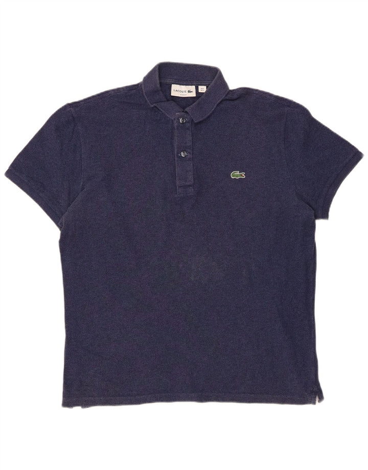 LACOSTE Polo ajustado para hombre talla 5 grande algodón azul marino