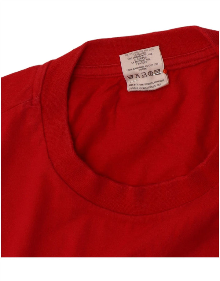 Adidas - Camiseta gráfica para hombre, talla grande, algodón rojo