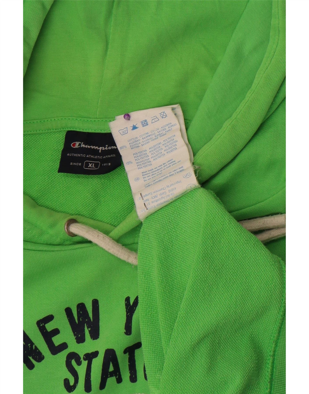 Champion Sudadera con capucha gráfica para hombre XL Poliéster verde