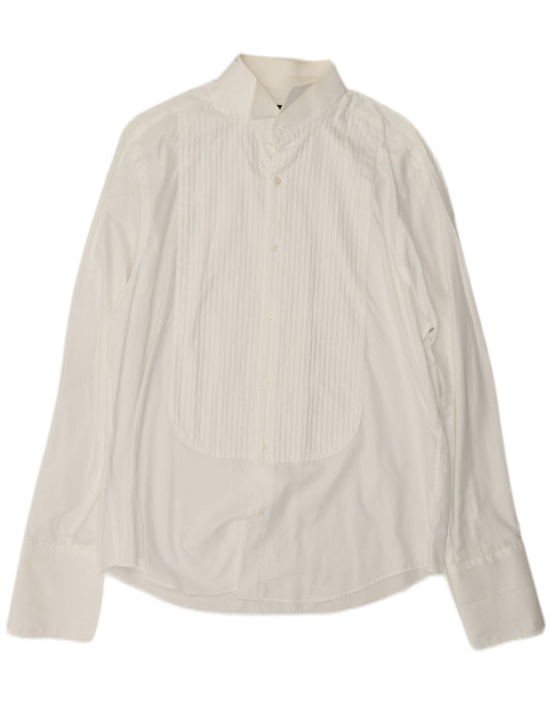 PIERRE CARDIN Camisa formal para hombre Talla 16 Algodón a rayas blancas grandes