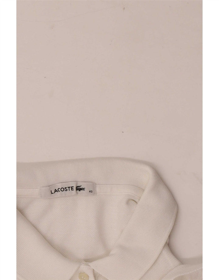 Polo Lacoste Regular Para Mujer Talla 40 Mediano Blanco