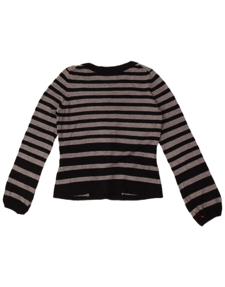 Marks & Spencer Suéter tipo cárdigan corto para mujer Reino Unido 8 Pequeño gris a rayas