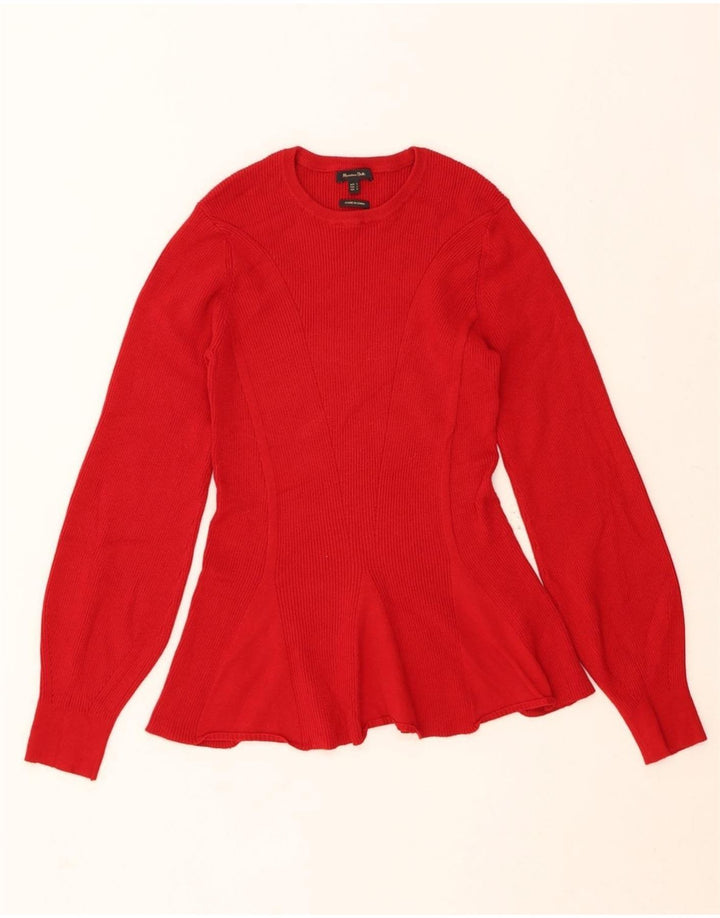 MASSIMO DUTTI Womens Crew Neck Jumper Sweater UK 14 Large Red Vintage Massimo Dutti and Second-Hand Massimo Dutti from Messina Hembry 