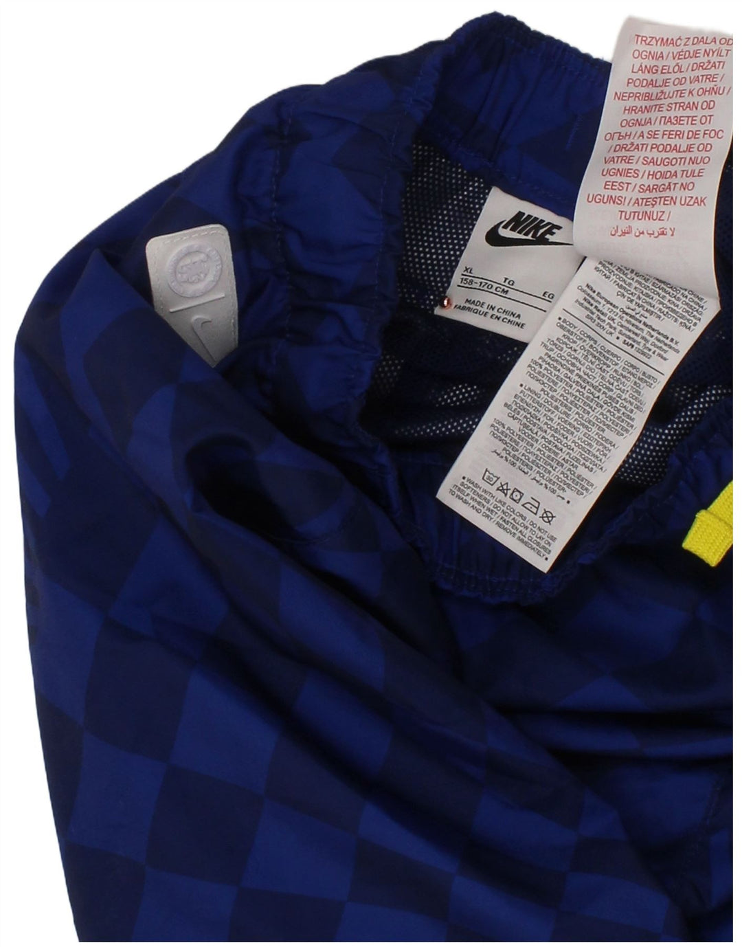 NIKE Pantalones cortos deportivos gráficos para niños 13-14 años XL Azul Geométrico Poliéster