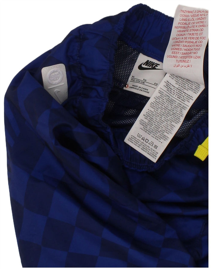 NIKE Pantalones cortos deportivos gráficos para niños 13-14 años XL Azul Geométrico Poliéster