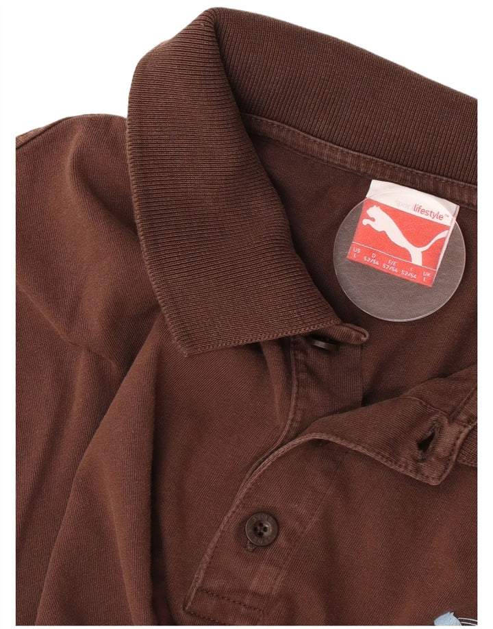 Polo Puma Hombre Marrón Grande