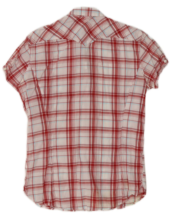 Levi's Camisa de manga corta para mujer UK 46 Large Red Check