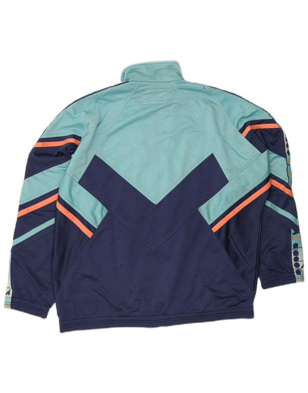 Diadora Chaqueta de chándal con gráfico para hombre ES 48 2XL Azul Colorblock