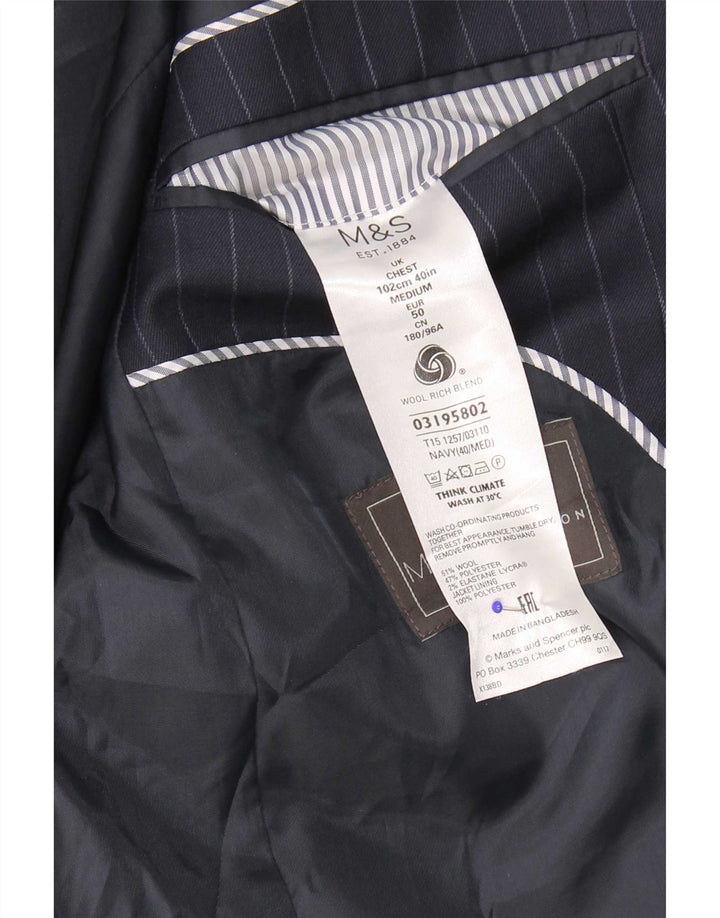 Marks & Spencer Chaqueta tipo blazer para hombre Reino Unido 40 Mediano Azul marino Rayas diplomáticas