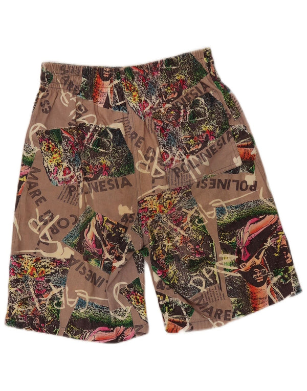 North Western Mens Graphic Casual Shorts Pequeño W28 Algodón Gris