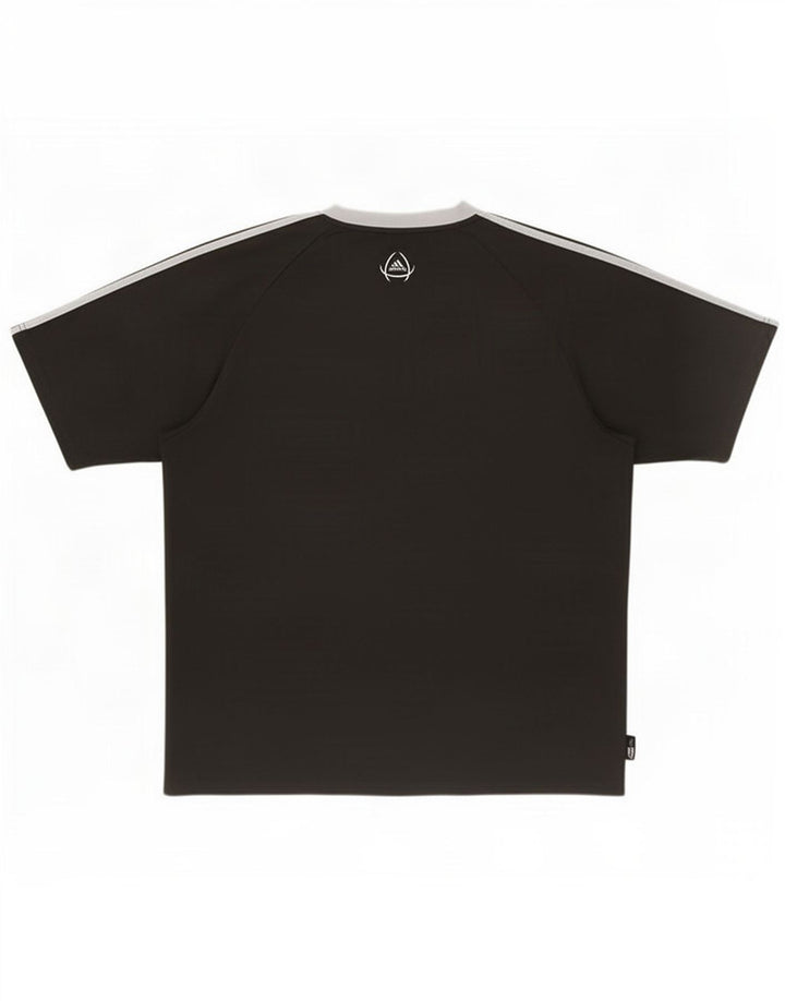 Adidas Hombre Climalite Camiseta Top Grande Negro Colorblock Poliéster