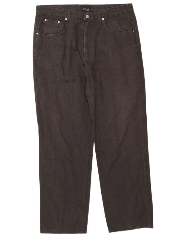 Pantalones Casuales Recto Hombre Trussardi W38 L31 Algodón Gris