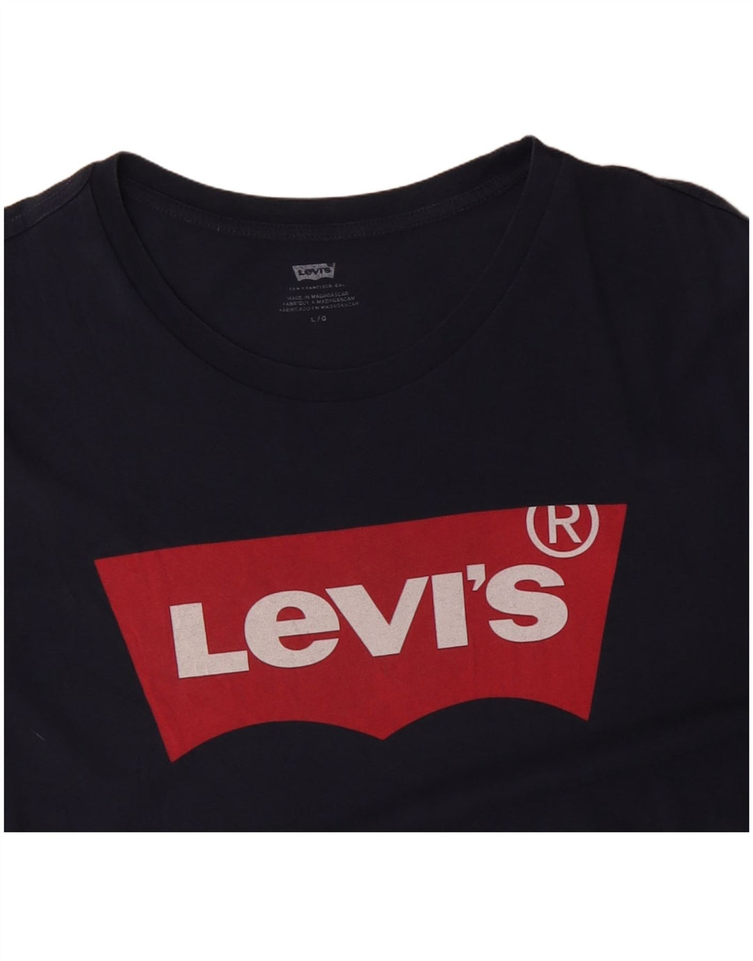 LEVI'S Camiseta gráfica para hombre Top grande de algodón azul marino