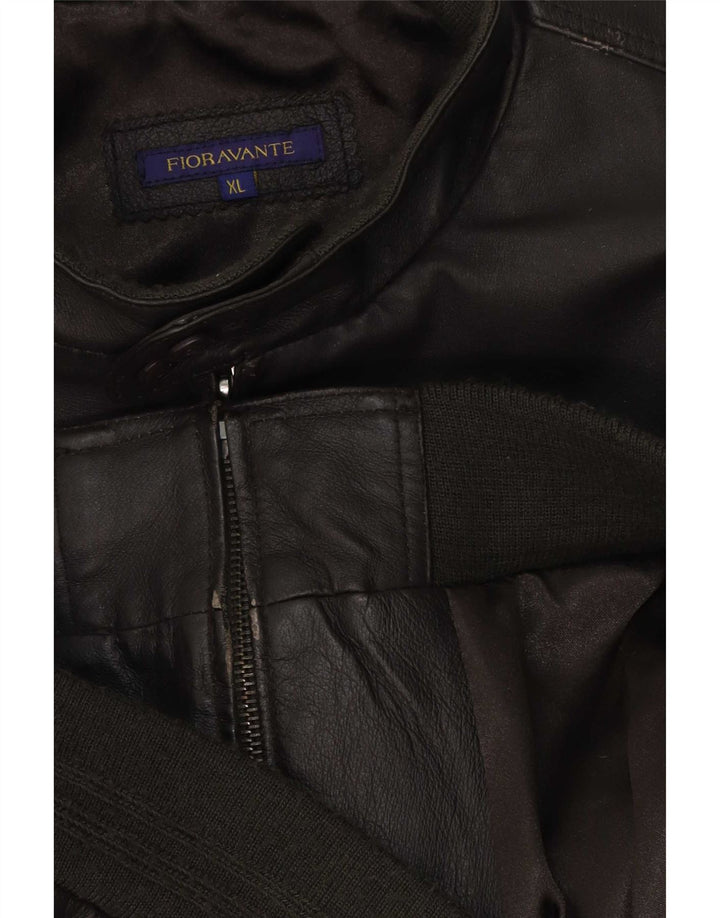 Chaqueta de cuero vintage para hombre Reino Unido 42 XL Marrón