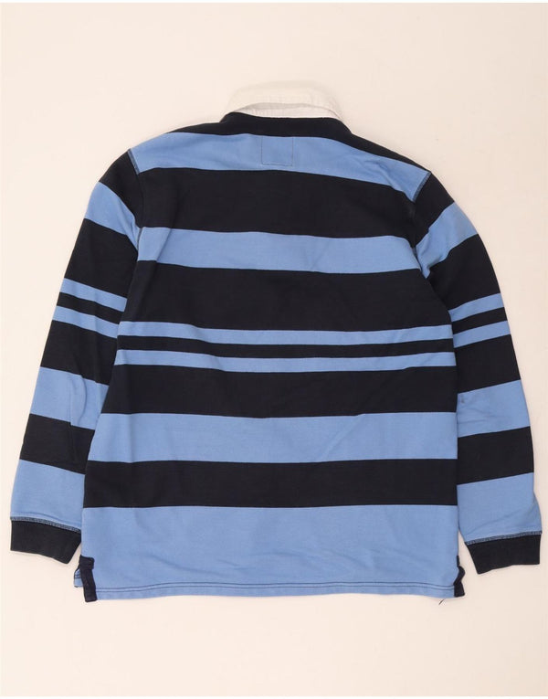 Crew Clothing Polo de rugby de manga larga para hombre XL Algodón a rayas azules