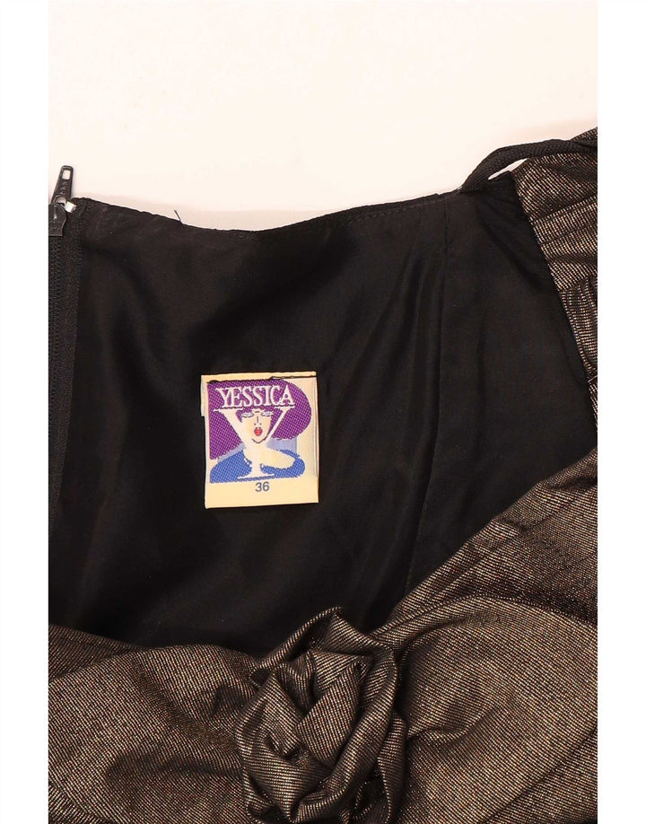 Yessica Vestido con hombros descubiertos para mujer EU 36 Pequeño Poliéster con bloques de color negro