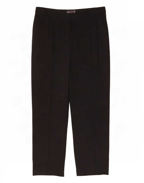 Marks & Spencer Pantalones Capri Rectos para Mujer UK 40 Large W30 L23 Negro