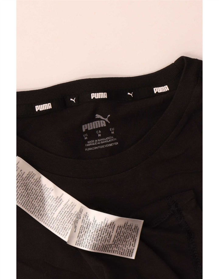 Puma Camiseta gráfica para hombre Top Medium Black Cotton