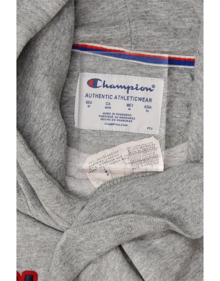 CHAMPION Mens Graphic Hoodie Jumper Medium Grey Cotton Vintage Champion and Second-Hand Champion from Messina Hembry 