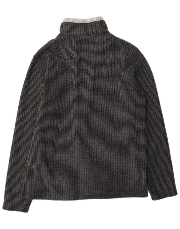 Weird Fish Mens Zip Neck Fleece Jumper Medium Grey Colourblock Polyester