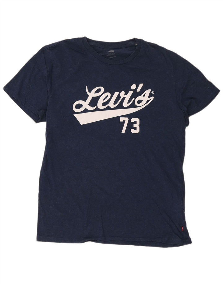 Levi's Camiseta gráfica para hombre Top grande de algodón azul marino