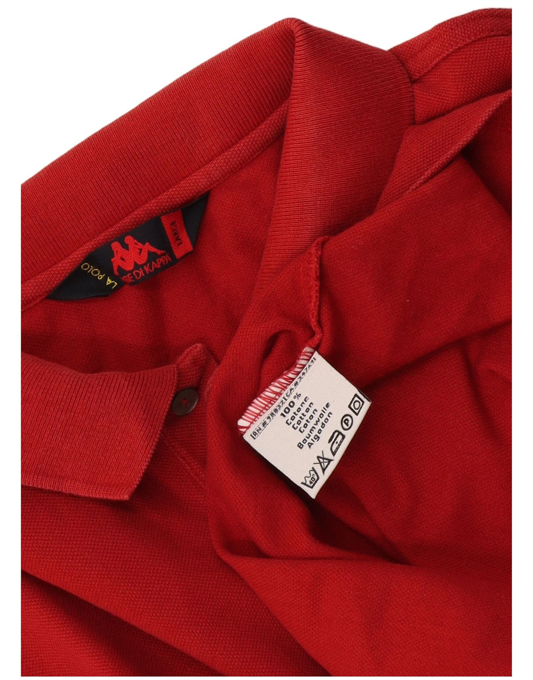 Kappa Polo De Manga Larga Para Hombre Grande De Algodón Rojo