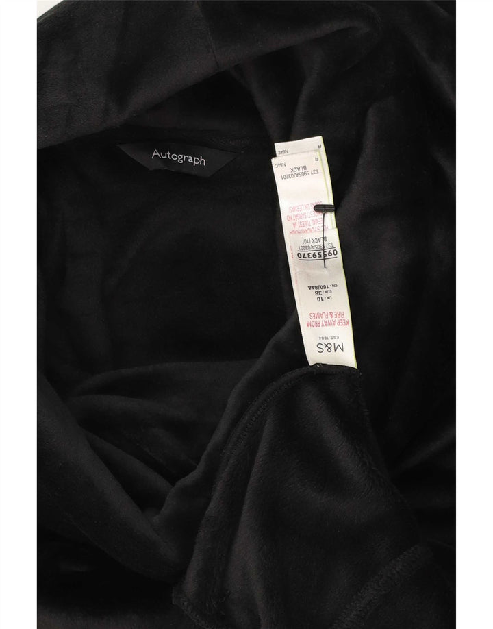 Marks & Spencer Mujer Autograph Velour Sudadera Jumper UK 10 Small Negro