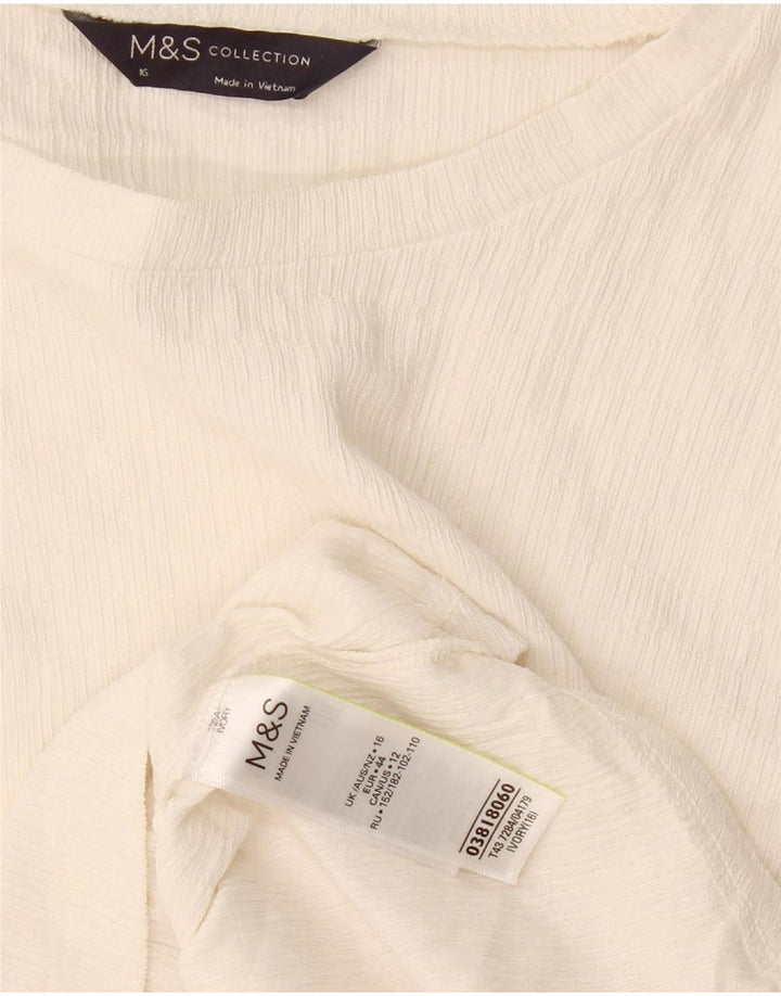 Marks & Spencer Blusa de manga larga para mujer UK 46 Large Off White