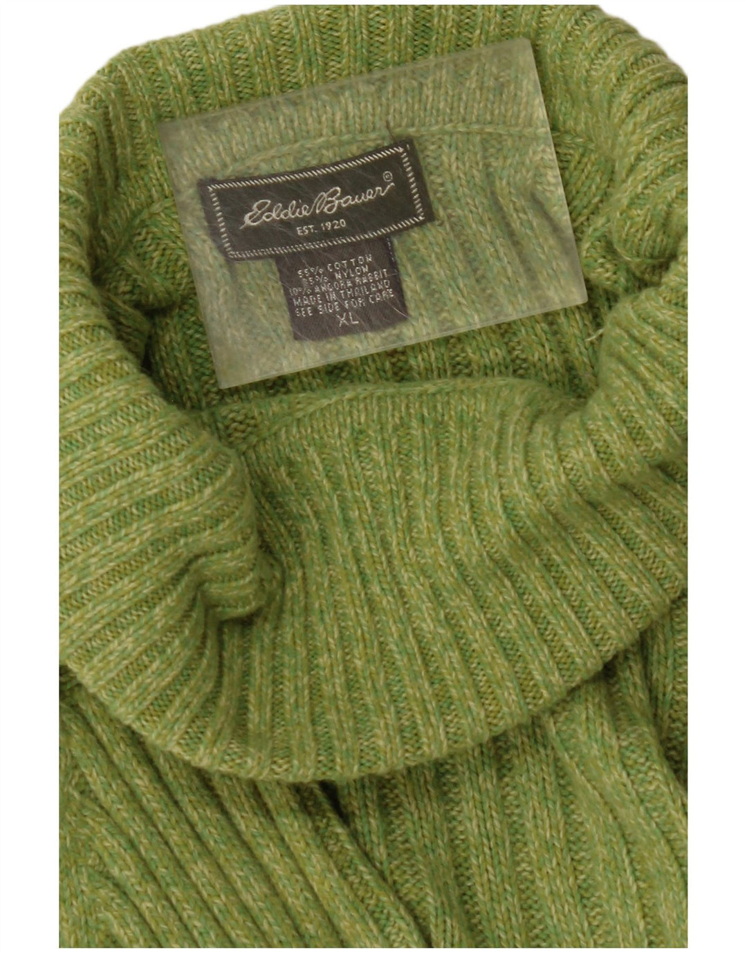 EDDIE BAUER Jersey con cuello vuelto para mujer UK 40 XL Algodón verde