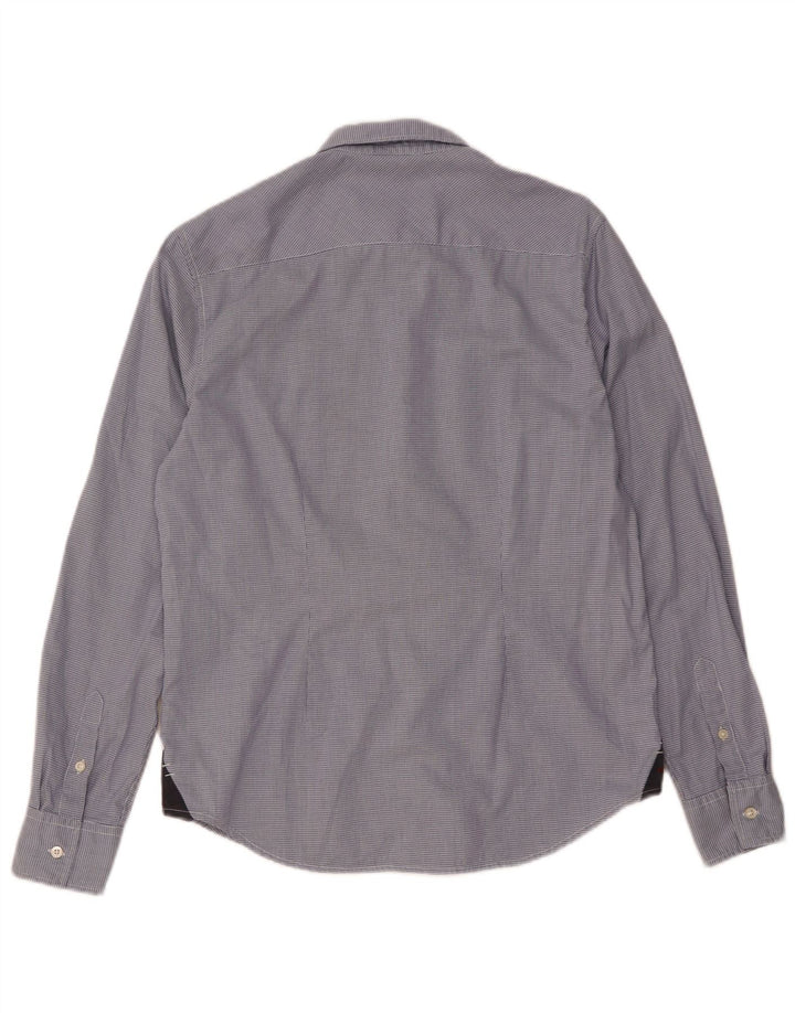 Camisa Napapijri Hombre Grande Azul Pata De Gallo Algodón