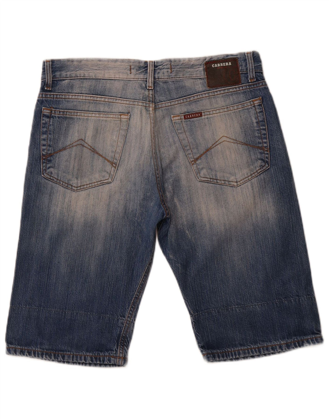 CARRERA Pantalones cortos de mezclilla desgastados para hombre IT 48 Medium W33 Algodón azul