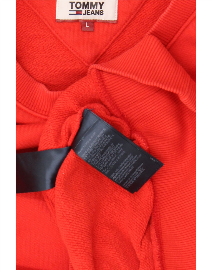 Tommy Hilfiger Sudadera para hombre Jumper Large Rojo Algodón