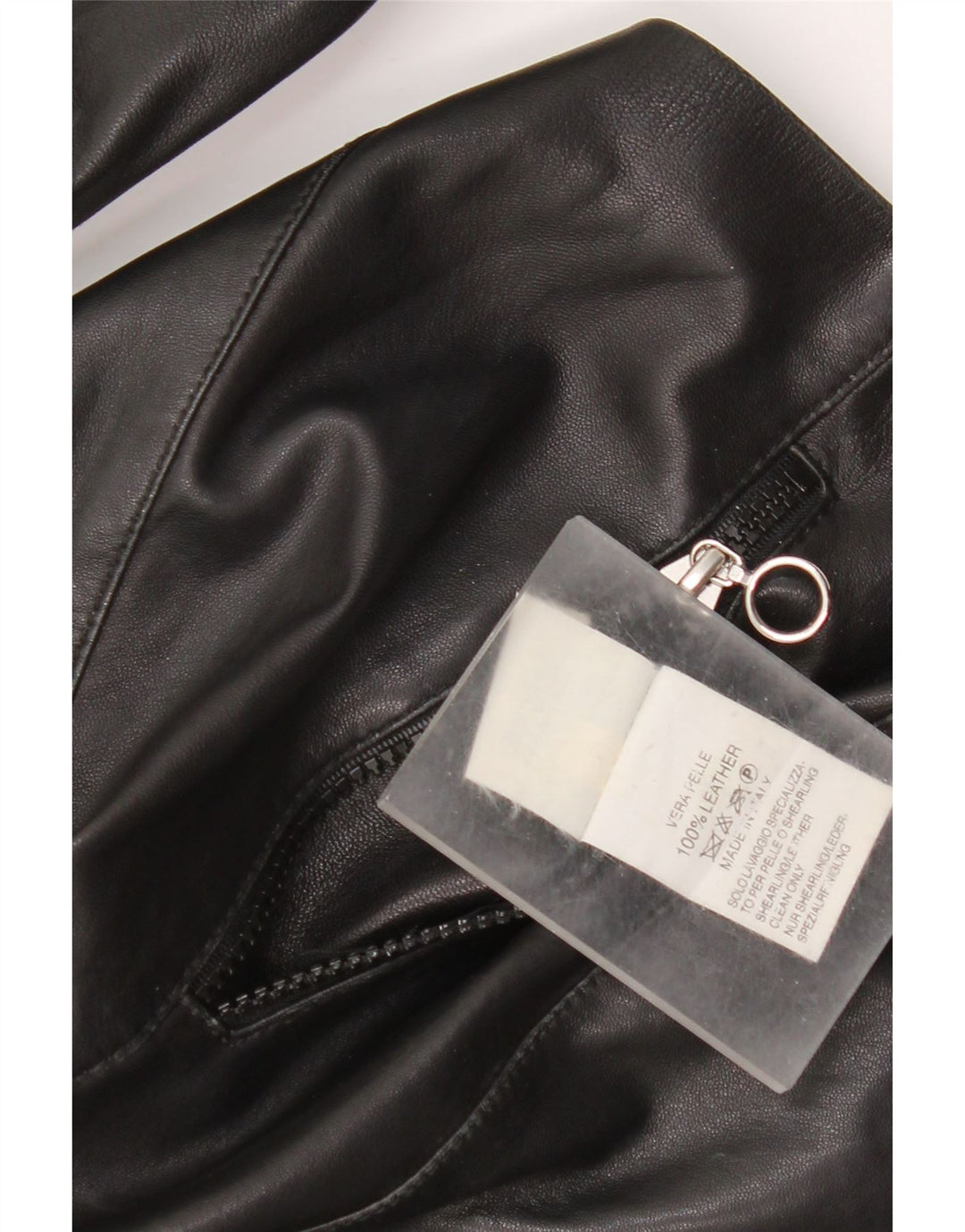 Vintage mujer chaqueta de cuero Reino Unido 14 cuero negro medio
